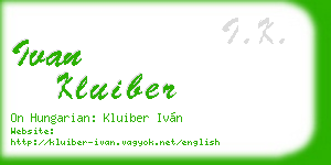 ivan kluiber business card